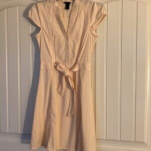 H&M  Peach Color Textured Fabric Cap-Sleeve Dress Size 6